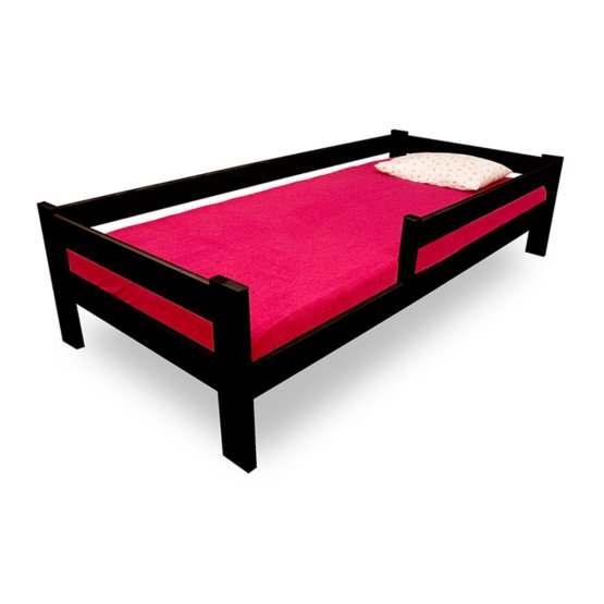 Detská posteľ so zábranou - wenge