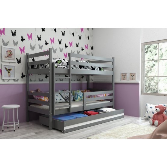 Detská poschodová posteľ Erika sivá 200x90cm