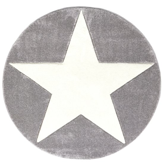 Detský koberec STARS strieborno-šedo-biely