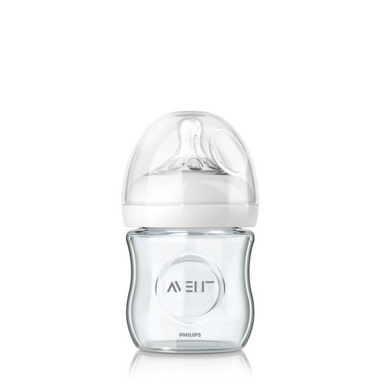 Dojčenská sklenená fľaša Avent Natural 125 ml Transparentná