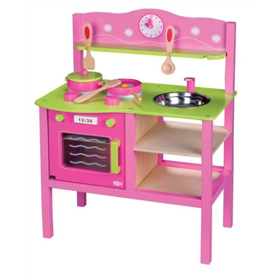 Detská drevená kuchynka - ružová