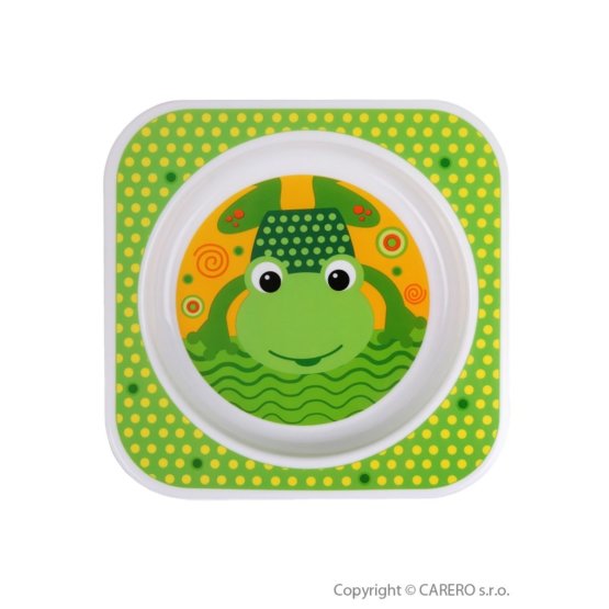 Detský tanier Akuku zelený s žabičkou