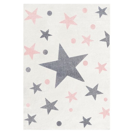 Detský koberec STARS krémovo-ružový