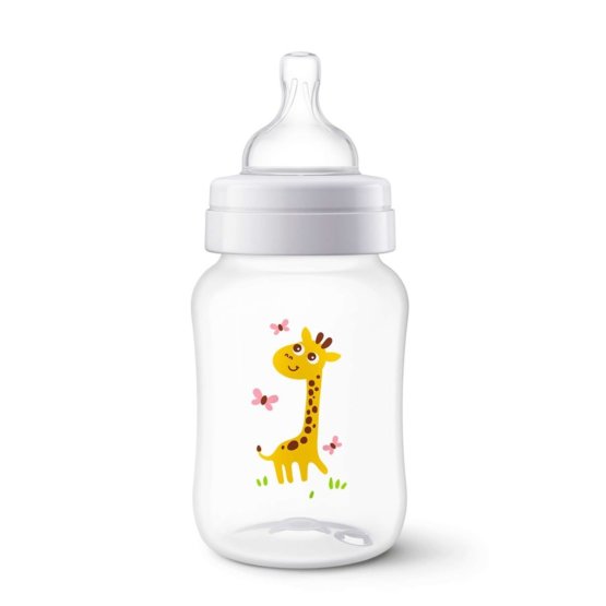 Dojčenská fľaša Avent Classic 260 ml biela so žirafou