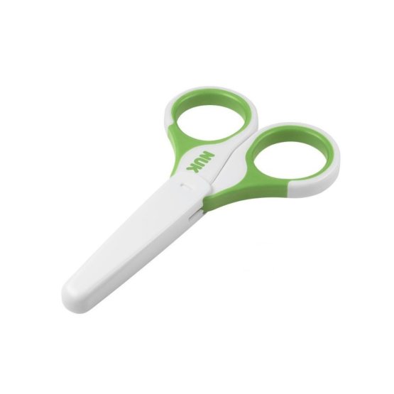 Detské zdravotné nožnice s krytom NUK zelené