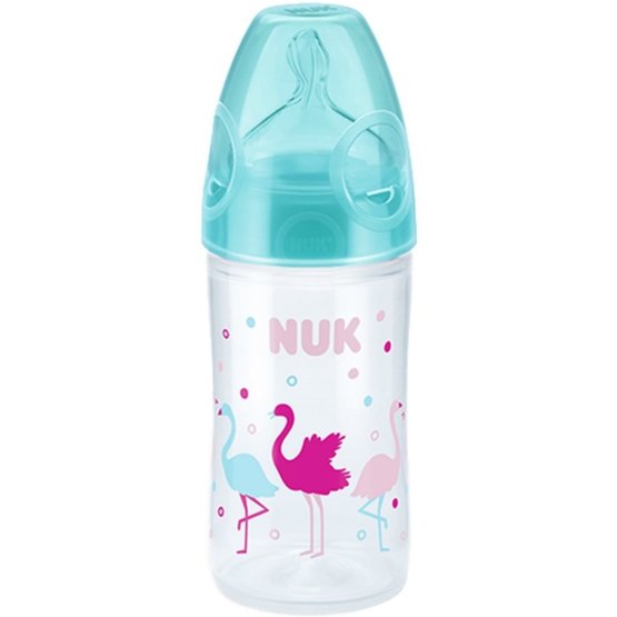 Dojčenská fľaša NUK New Classic 150 ml tyrkysová plameniak