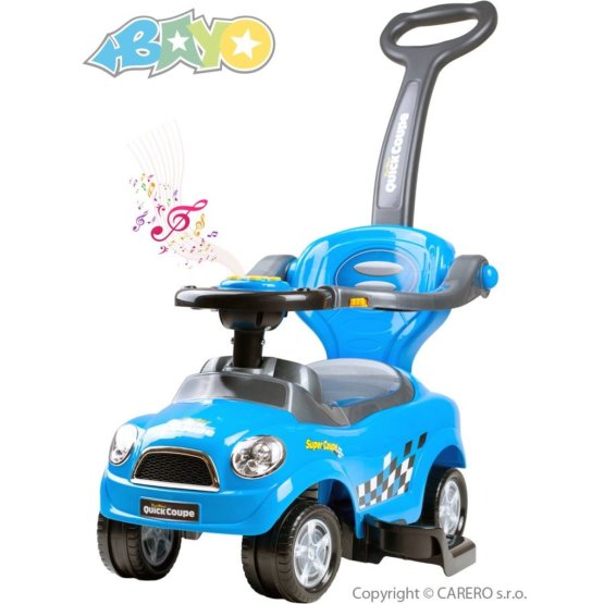 Detské hrajúce jazdítko-odrážadlo 3v1 Bayo Super Coupe blue Modrá