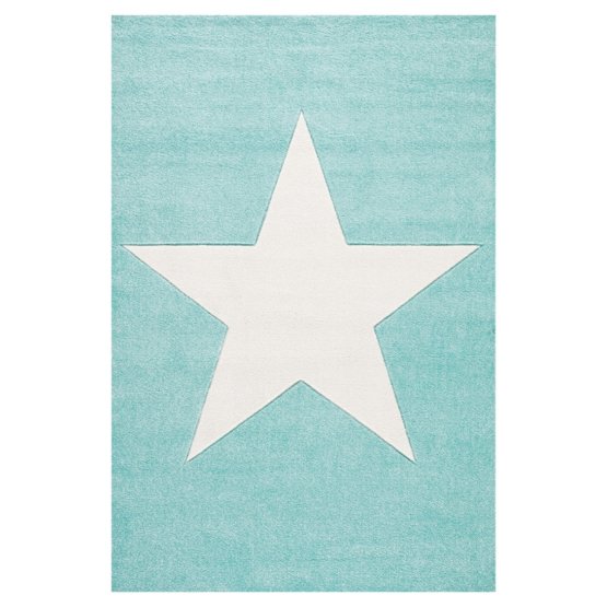 Detský koberec STARS - mätovozelený-biely