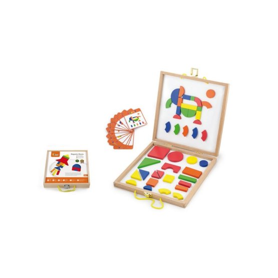 Drevený kufrík s magnetickými kockami pre deti Viga Multicolor