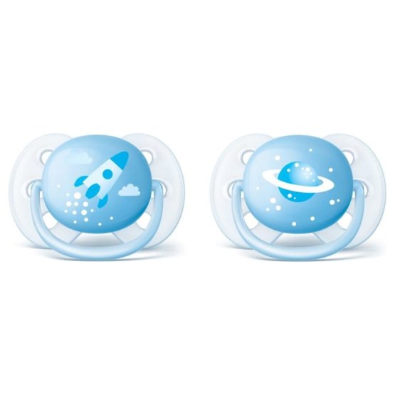 Dojčenský cumlík Ultrasoft Deco Avent 0-6 mesiacov - 2 ks chlapec Modrá m