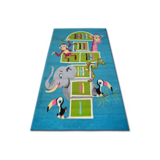 Detský koberec FUNKY TOP Animals - modrý