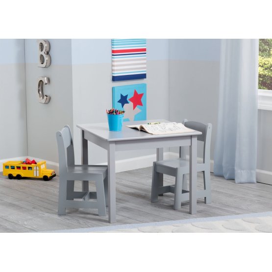 Detský stôl so stoličkami - šedý
