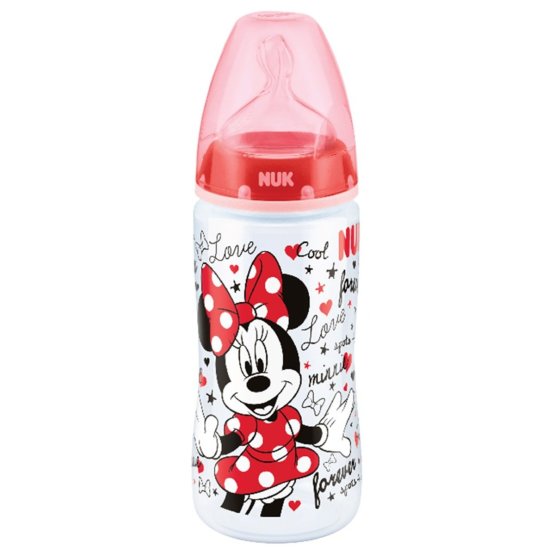 Dojčenská fľaša NUK Disney Mickey 300 ml Minnie Červená