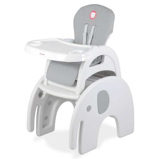 Detská jedálenská stolička LIONELO Eli sivá