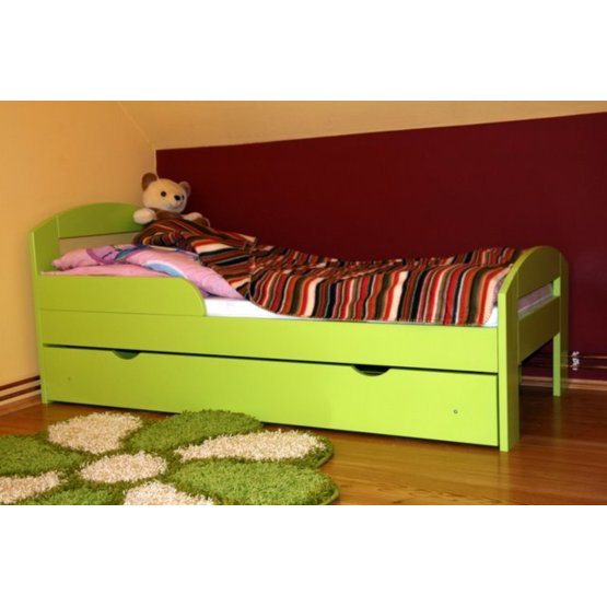 BAZAR Detská posteľ s úložným priestorom Timi - zelená - rozmer na matrac 180x80cm