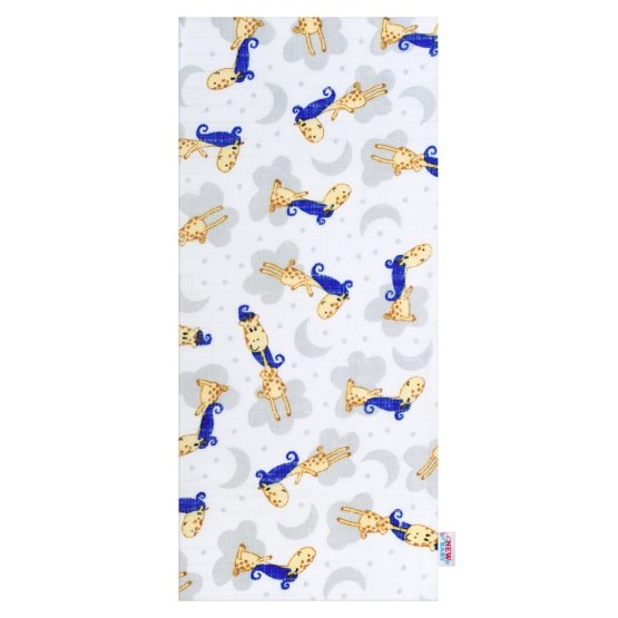 Bavlnená plienka s potlačou New Baby sivá žirafou Biela