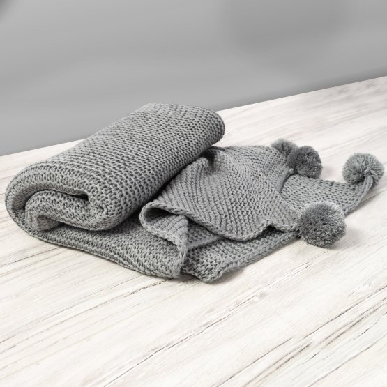 Pletená deka 150x200 cm - sivá
