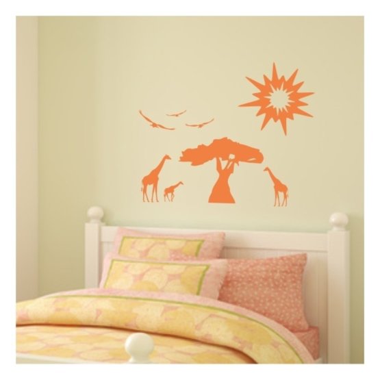 Textilná dekorácia na stenu - žirafy