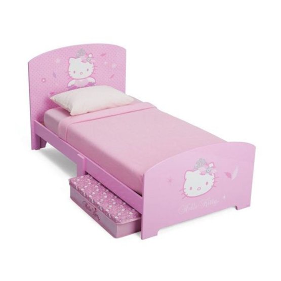Detská drevená posteľ Hello Kitty