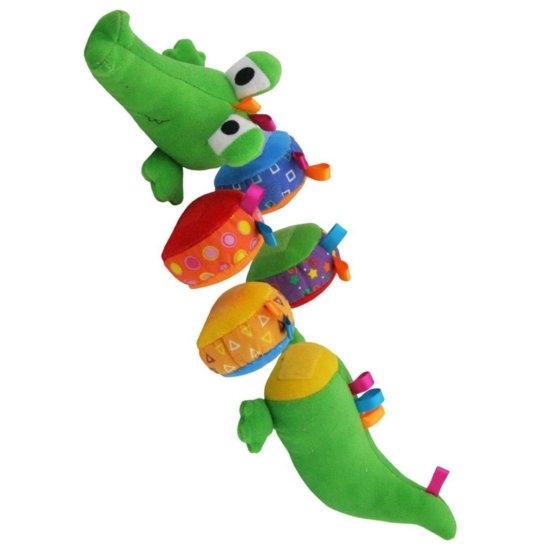 Plyšová edukačná hračka Baby Mix krokodíl Zelená