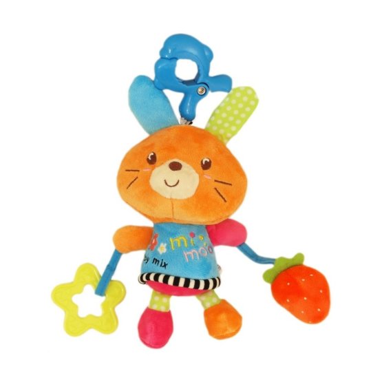 Plyšová hračka s hracím strojčekom Baby Mix Kraliček oranžový