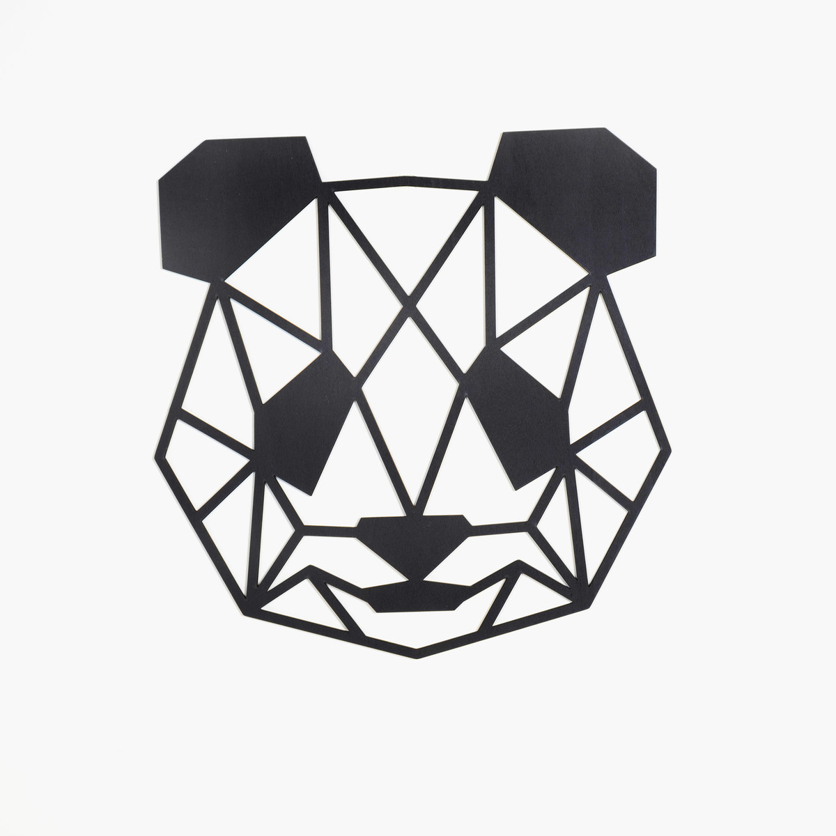 Drevený geometrický obraz - Panda - rôzne farby - prírodná