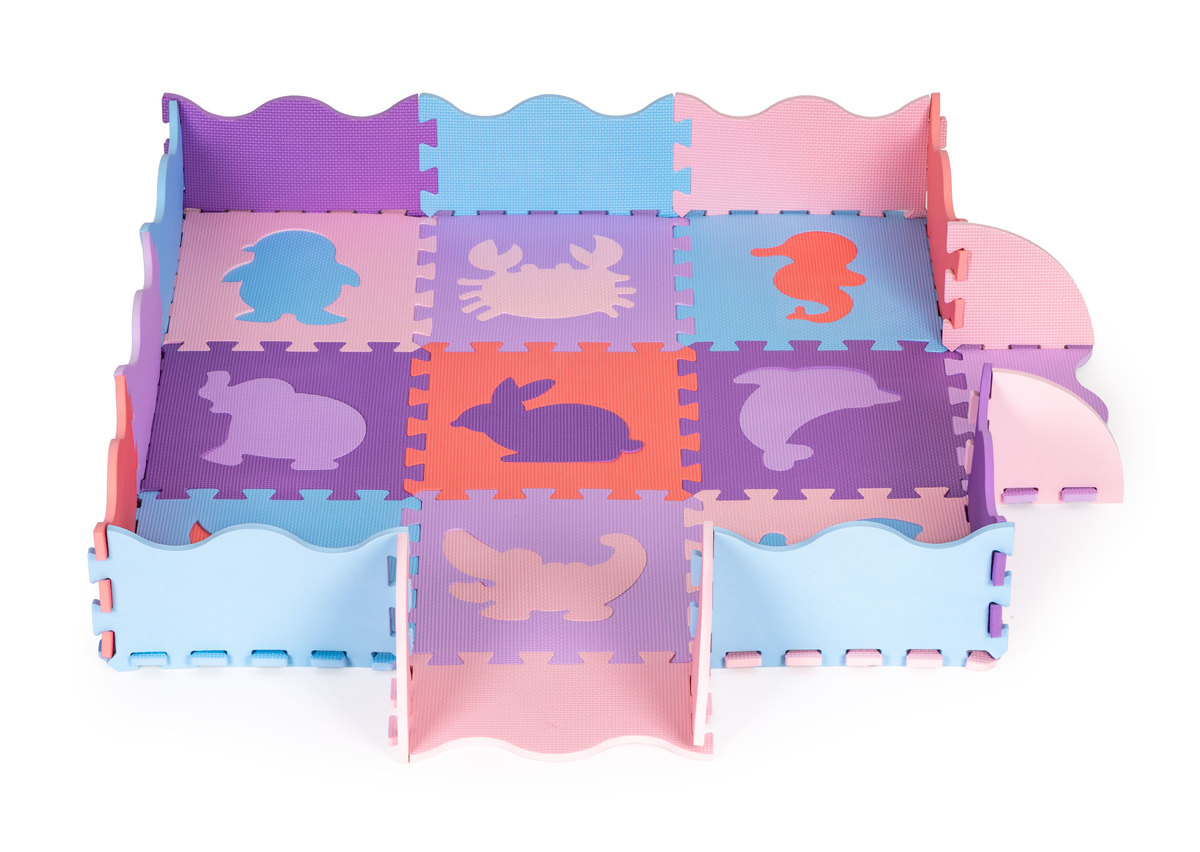 Detská vzdelávacia penová podložka - puzzle zvieratká