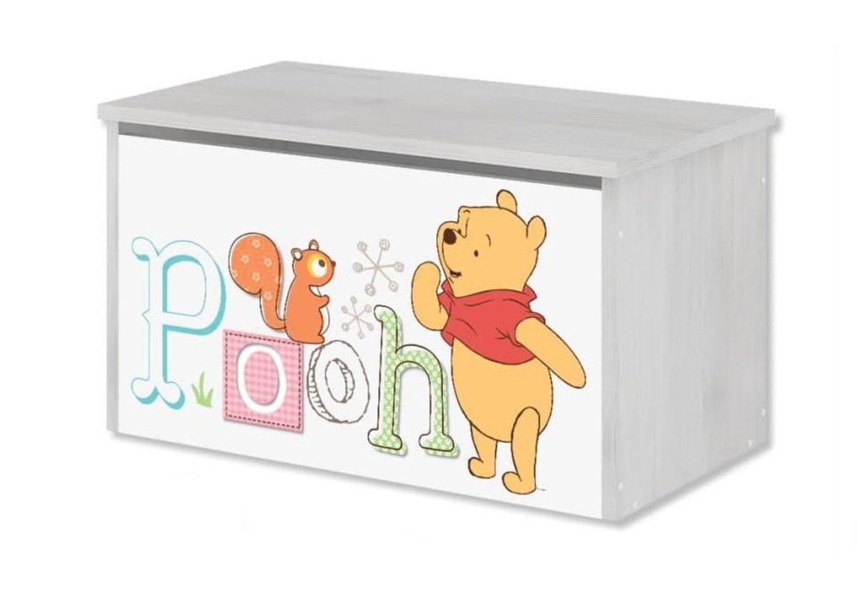 Drevená truhla na hračky Disney - Medvedík Pú a prasiatko - dekor nórska borovica toy chest Winnie Pooh Piglet