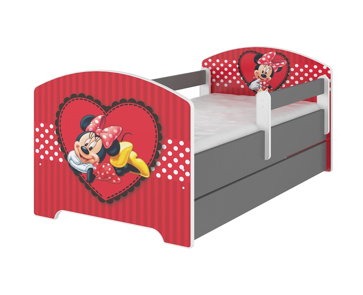 Detská posteľ Ourbaby Minnie Heart červená 160x80 cm