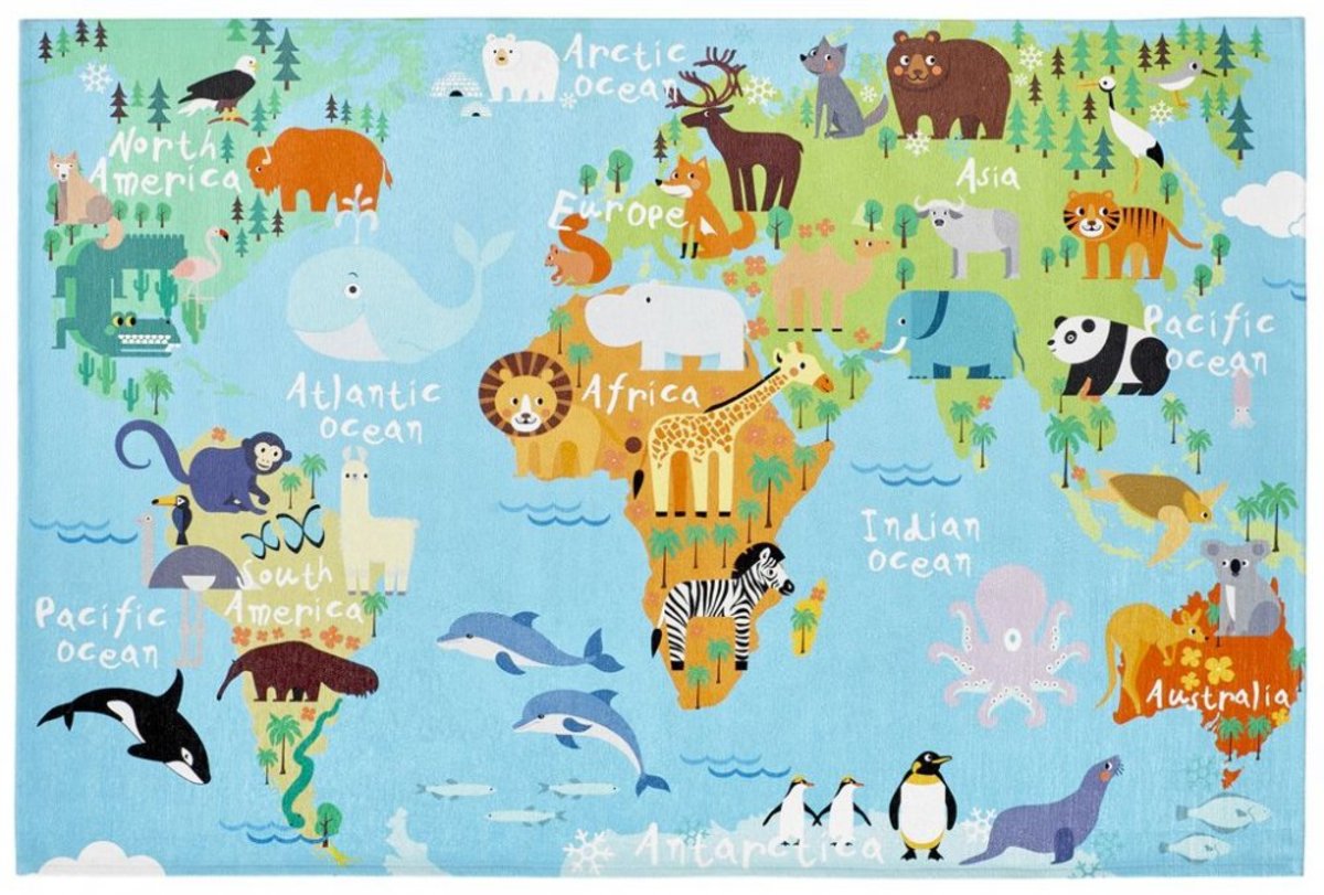 Detský koberec - Mapa sveta World map 80 x 120 cm