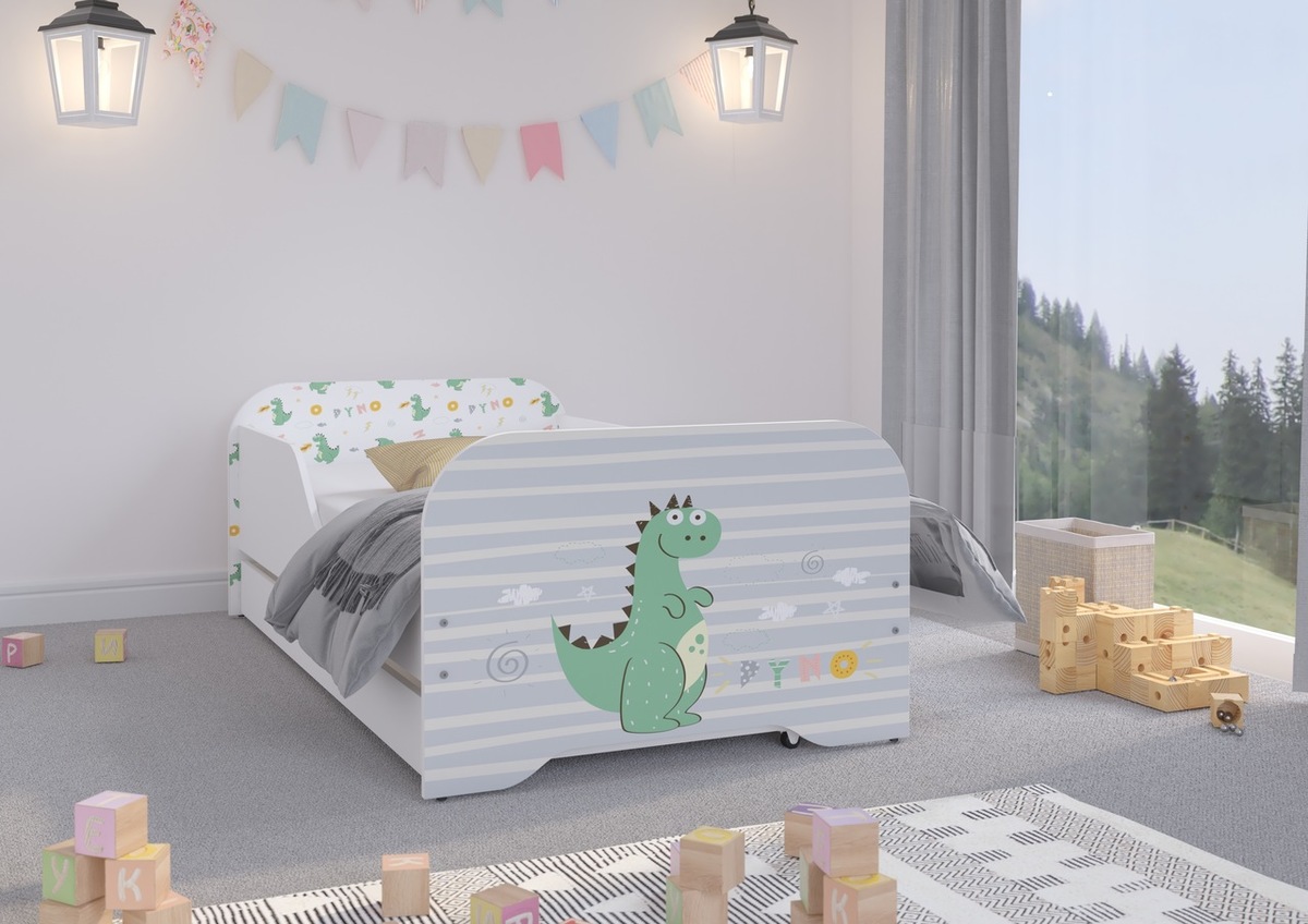 Dětská postel MIKI 160 x 80 cm - Dino - postel