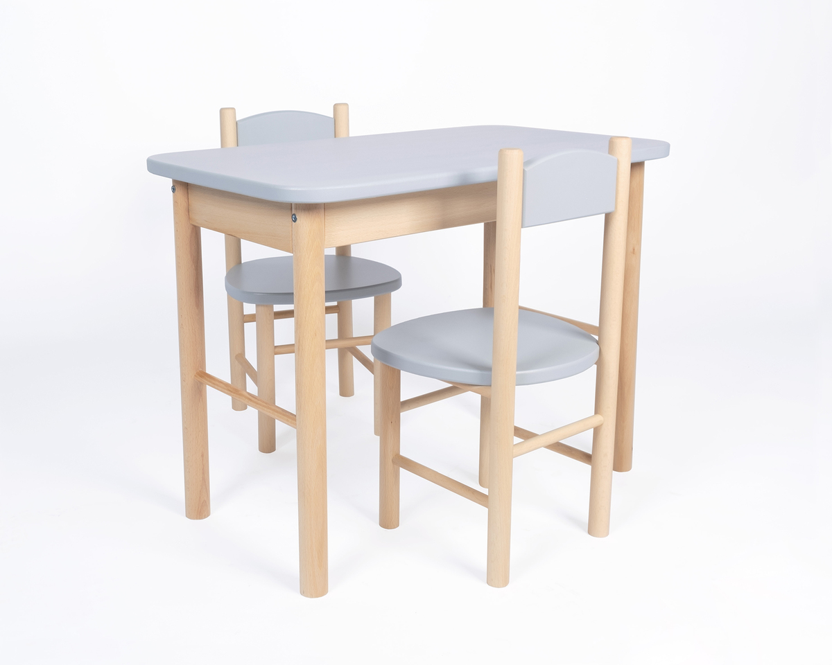 Set stolíka a stoličiek Simple - šedý - set - 1x stôl + 1x stolička