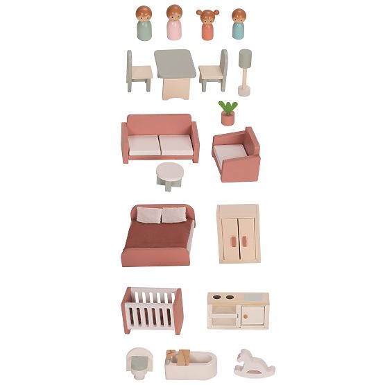 2Kids Toys Domček s bábikami ružový