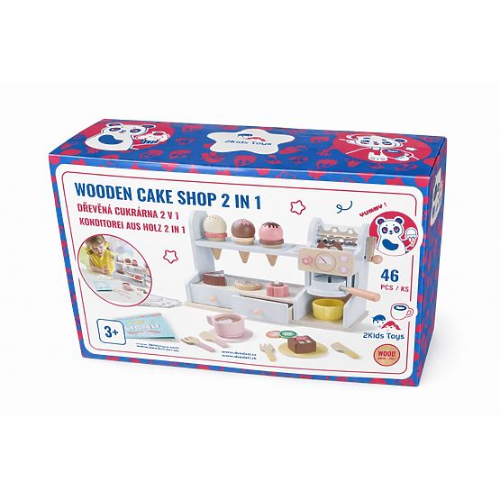 2Kids Toys Drevená cukráreň 2 v 1