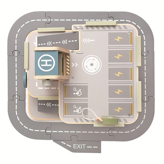 2Kids Toys Drevená garáž s cestou