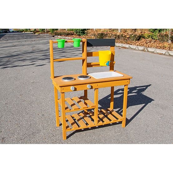 2Kids Toys Drevená záhradná kuchynka s drezom