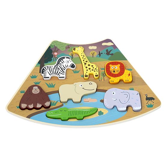 2Kids Toys Drevené puzzle Kruh prepojiteľné 6 v 1
