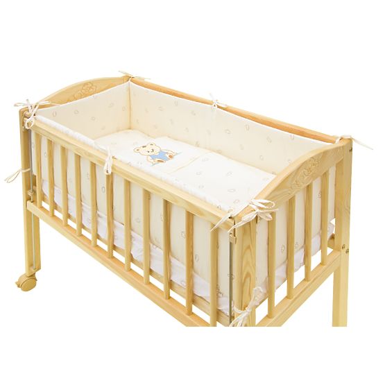 7 dielna súprava do postieľky - Scarlett Baby - medvedík - béžová