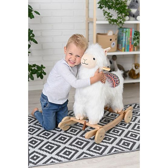 Alpaka na hojdacom koni s kolieskami