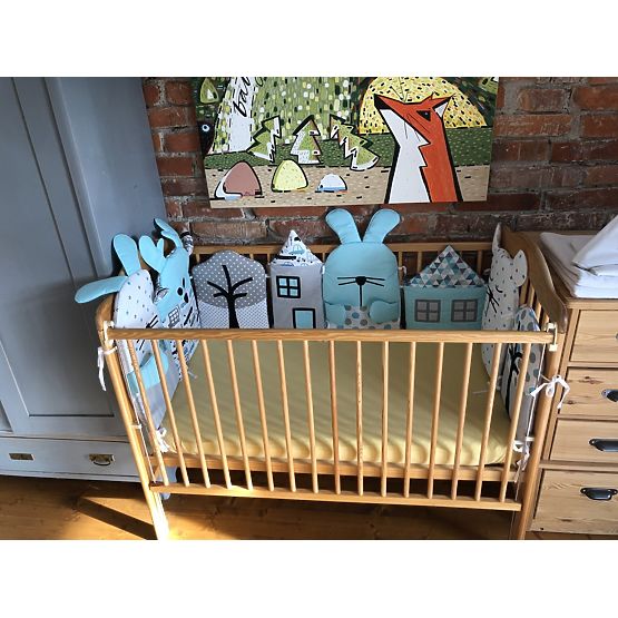 Baby Dream - Modulový mantinel do postieľky - šedo-modrý