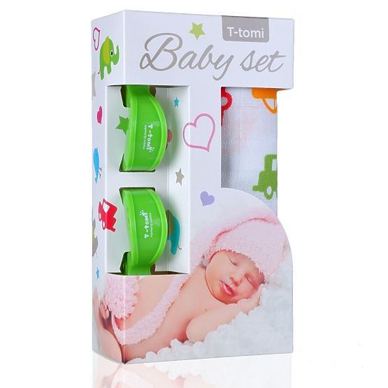 Baby set - bambusová osuška + kočíkový štipec