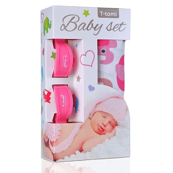 Baby set - bambusová osuška + kočíkový štipec