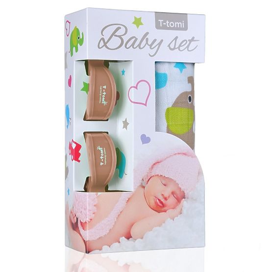 Baby set - bambusová osuška + kočíkový štipec