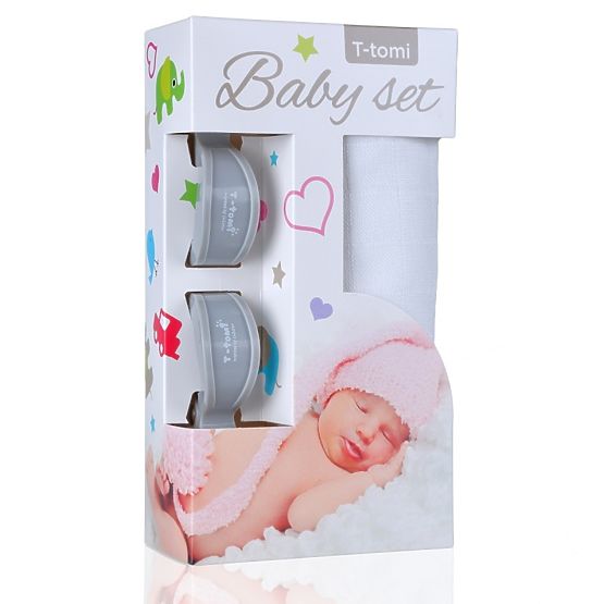 Baby set - bambusová osuška + kočíkový štipec