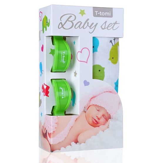 Baby set - bambusová osuška + kočíkový štipec