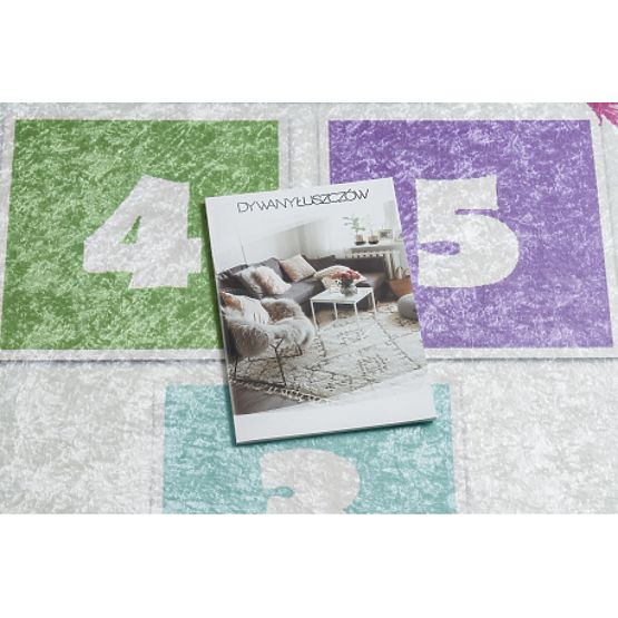 BAMBINO 1075 umývací koberec skákanie, čísla pre deti protišmykový - zelená