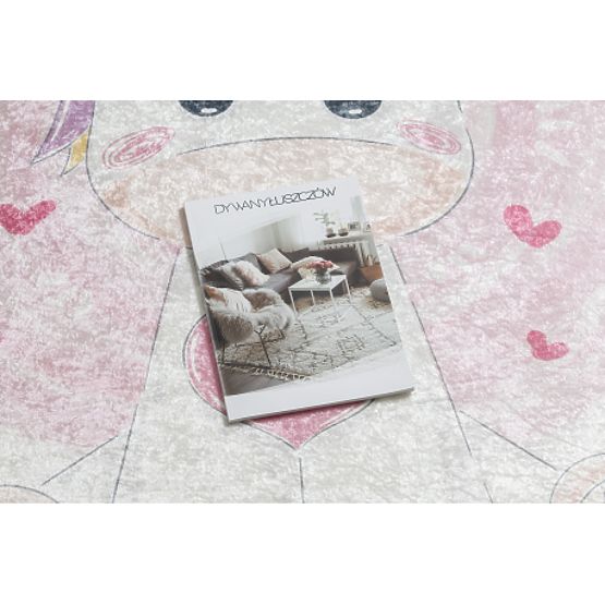 BAMBINO 1128 umývací koberec Jednorožec pre deti protišmykový - krémový