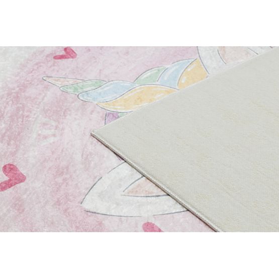 BAMBINO 1128 umývací koberec Jednorožec pre deti protišmykový - krémový