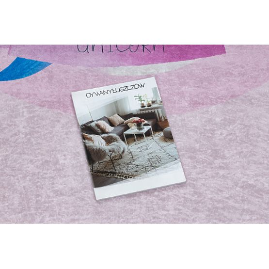 BAMBINO 2533 umývací koberec Jednorožec, dúha pre deti protišmykový - ružový