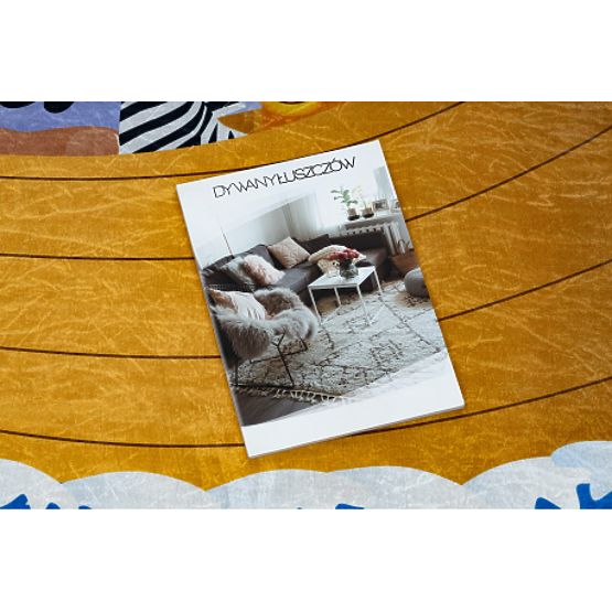 BAMBINO 2685 umývací koberec Zvieratá, Loď pre deti protišmyk - modrá / hnedá